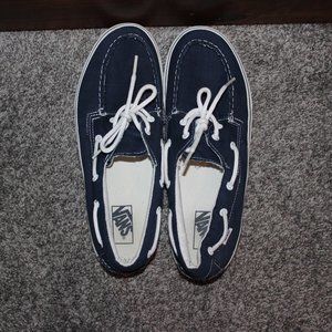 Light Navy Blue Slip On Tie Vans